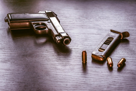Beretta pistol with bullet magazine