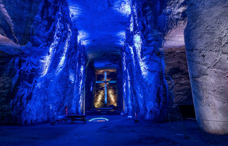 Cross and Thombstone in Zipaquira Salt Cathedral, Colombia