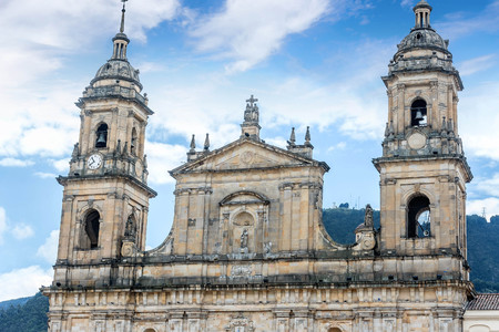 Cathedral at Bolivar square in Bogota, Colombiaのeditorial素材