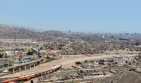 Aerial view of cityscape of Lima, Peruのeditorial素材
