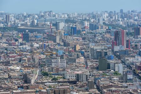 Aerial view of cityscape of Lima, Peruのeditorial素材