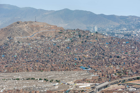 Aerial view of cityscape of Lima, Peruのeditorial素材