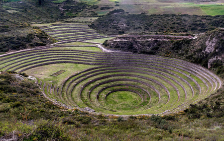 Inca Agricultural research station, Moray, Peruの写真素材