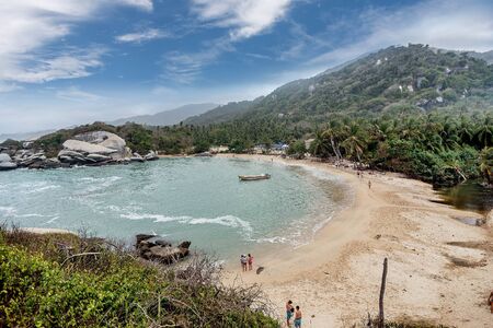 Beach at Tayrona National Park Santa Marta in Colombiaの写真素材