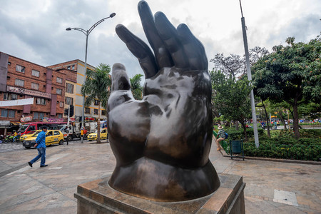 Bogota, Colombia- March 5,2017: Statues at Antioquia Department, Medellin near Botero Museumのeditorial素材