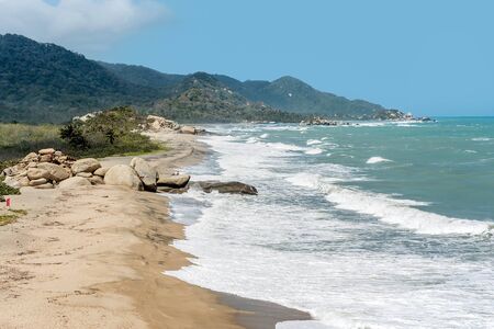 Beach at Tayrona National Park Santa Marta in Colombiaの写真素材