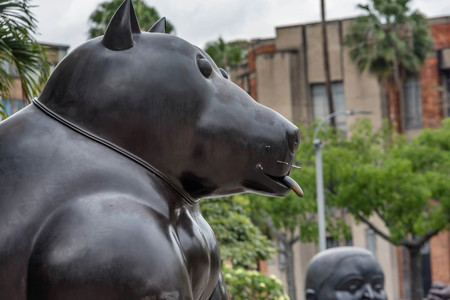 Medellin, Colombia- March 5, 2017: Fernando Botero Sculpture on Plaza Botero, Medellin, Colombiaのeditorial素材
