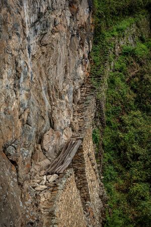 Path to Inca bridge, Urubamba, Machu Picchu, Peru