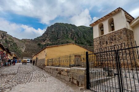 Ollantaytambo, Peru- March 16, 2017:Old Church in Ollantaytambo, Peruのeditorial素材