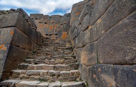 Inca ruins in Ollantaytambo, Peruの写真素材