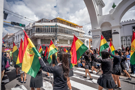 Annual festivity for el dia del mar in Sucre, Boliviaのeditorial素材