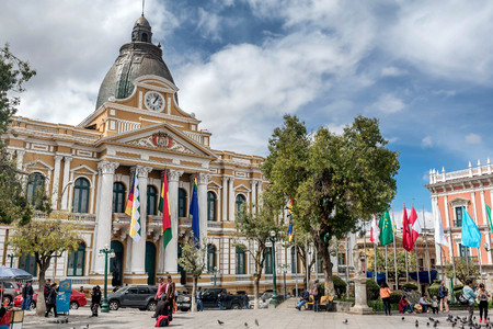 Plaza Murillo in La Paz, Boliviaのeditorial素材