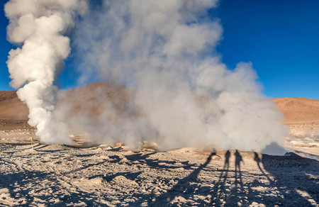 Geyser in natural reserveEduardo Avoroa, Boliviaの写真素材