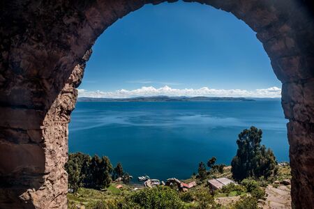 The stone arch neer Puno, Peruの写真素材