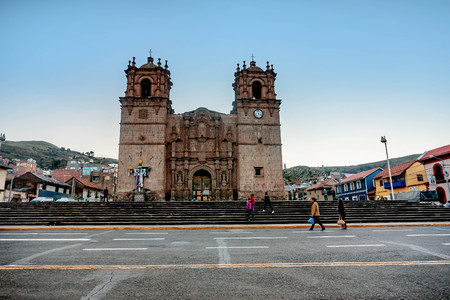 Cathedral Basilica San Carlos Borromeo or the Puno Cathedral in Puno, Peru