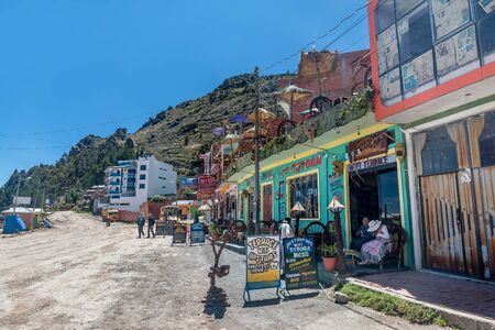 City of Copacabana at lake Titicaca, Boliviaのeditorial素材