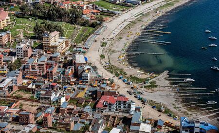 Copacabana Bay on Titicaca lake, Bolivia