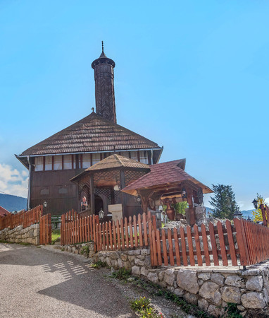 View of the  old  Mosque Redzepagica in Plav,Montenegroのeditorial素材