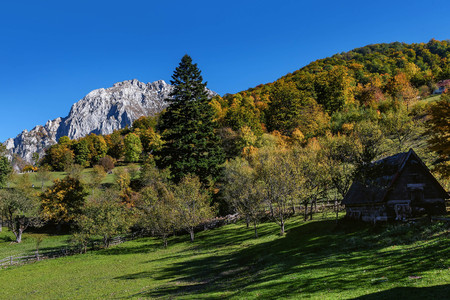 Mountains in the autumn in Bosnia and Herzegovinaの写真素材