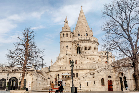 Budapest, Hungary- January 9, 2018: Fisherman Bastion, Buda Castle  in Budapest, Hungaryのeditorial素材