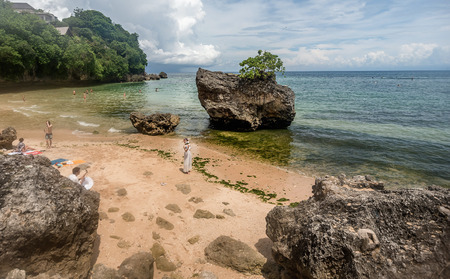 Bali, Indonesia- March 8, 2018: Padang Padand beach in Bali, Indonesiaのeditorial素材