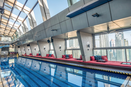 The roof top pool at Traders Hotel in Kuala Lumpur, Malaysia