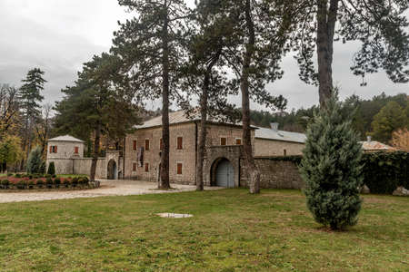Cetinje, Montenegro- November 18, 2018: Historic fortress Biljarda in the center of city Cetinje built  in 1838のeditorial素材