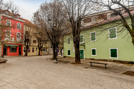Cetinje, Montenegro- November 18, 2018: Old historical houses in the city of Cetinje, Montenegroのeditorial素材