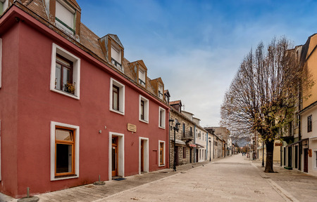 Cetinje, Montenegro- November 18, 2018: Old historical houses in the city of Cetinje, Montenegroのeditorial素材