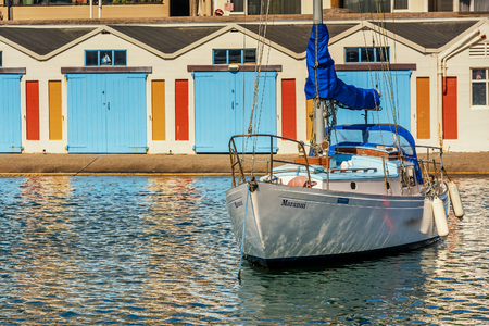 Wellington, New Zealand- March 28, 2018: Wellington city marina with boats and yachts, New Zealandのeditorial素材