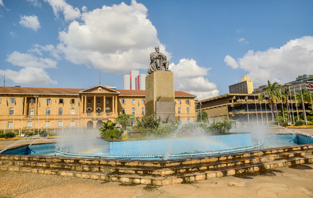 Nairobi, Kenya- March 5, 2016:Jomo Kenyatta Statue by James Butler,near Kenyatta International Centre in Nairobi, Kenyaのeditorial素材