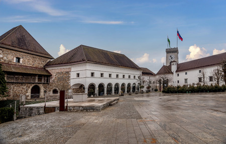 Castle in the old town of Ljubljana, Sloveniaのeditorial素材