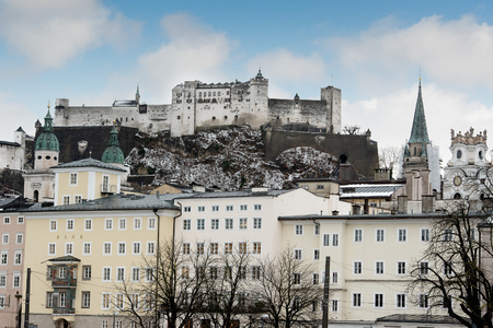 Medieval Castle Hohensalzburg Castle  Festung Hohensalzburg in Salzburg, Austriaのeditorial素材