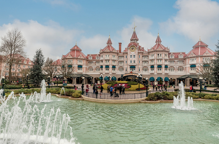 Paris, France- January 12, 2019: Fanstasyland at Disneyland Paris, France  Fairy Townのeditorial素材