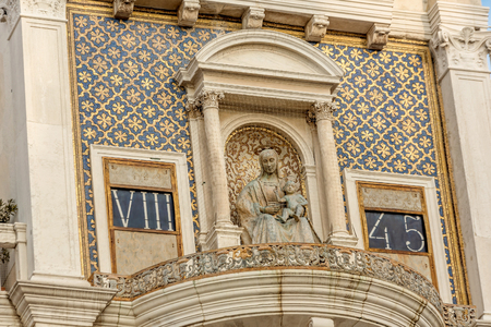 Architectural detail on Torre dell Orologio In San Marco Square Of Venice, Italyの写真素材