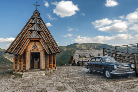 Drvengrad (Mecavnik/Kustendorf) Eco village built by Emir Kusturica in Mokra Gora ,Serbiaの写真素材