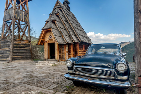 Drvengrad (Mecavnik/Kustendorf) Eco village built by Emir Kusturica in Mokra Gora ,Serbiaの写真素材