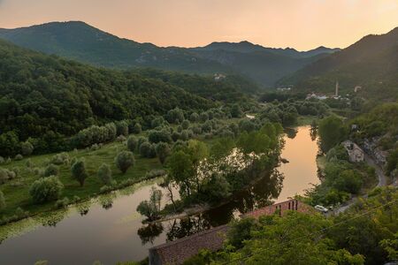 Beautiful view of National park Skadar lake and Rijeka Crnojevica, Montenegroの写真素材