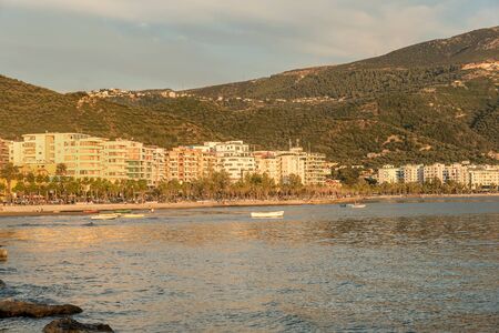 Beautifil summer beach on the coast of Vlore, Albania