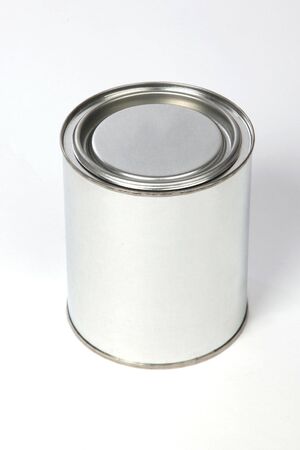 metal (tin) of the bank on a white backgroundの写真素材