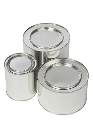 metal (tin) of the bank on a white backgroundの写真素材