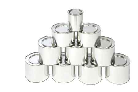metal (tin) of the bank on a white backgroundの写真素材