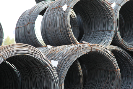 The bars, wire of reinforcement. A set of reinforced steel.の写真素材