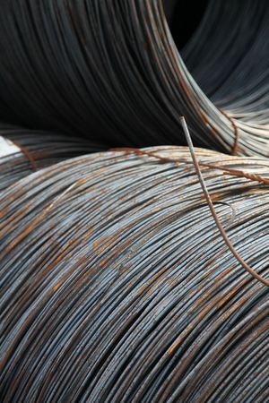 The bars, wire of reinforcement. A set of reinforced steel.の写真素材