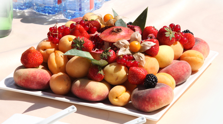 Fruit plate-berry summerの写真素材