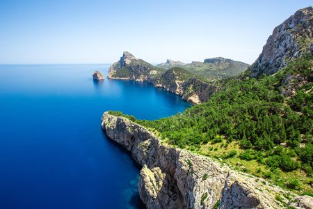 View of Cap Formentor in Mallorca, Spainの写真素材