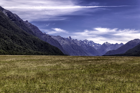 Eglington valley in Fiordland National Park, New Zealandの写真素材
