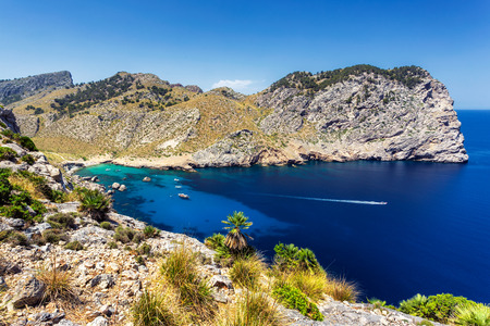 Beatiful view of Cala Figuera beach in Mallorca, Spainの写真素材