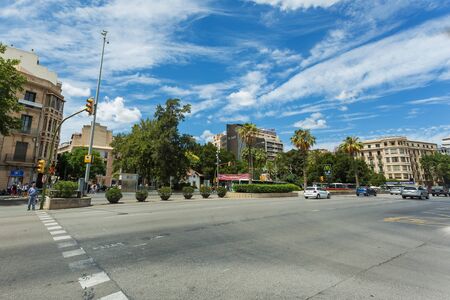 PALMA DE MALLORCA, SPAIN - JUNE, 2015: Central street in Palma de Mallorca city,
