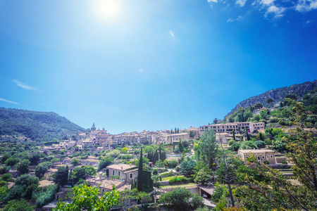 View of Valdemossa - old town in mountains of Mallorca islandの写真素材